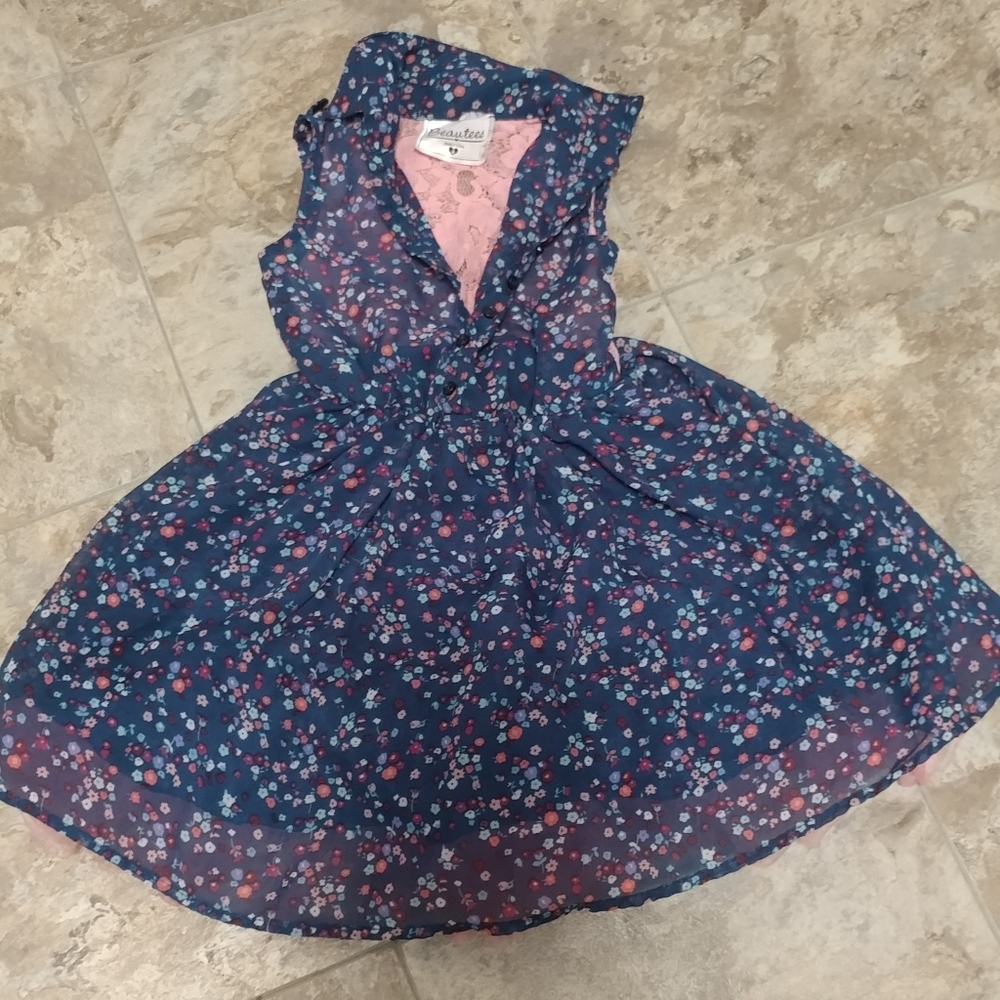 4t floral lace puffy dress